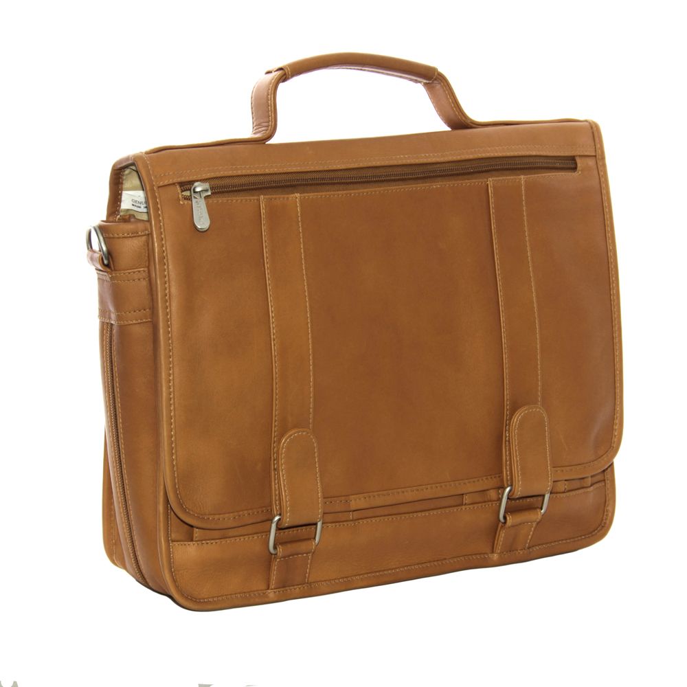 Piel Double Loop Expandable Laptop Briefcase Piel