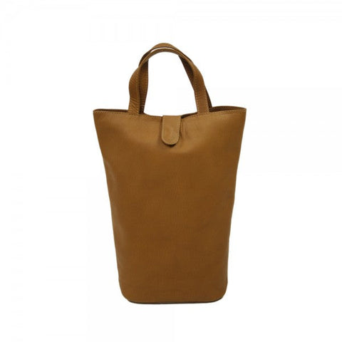 Piel Leather Double Wine Tote Assorted Colors Piel