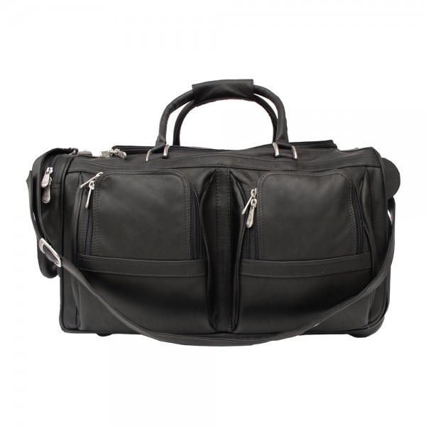 Piel Leather Duffel with Pockets On Wheels Assorted Colors Piel