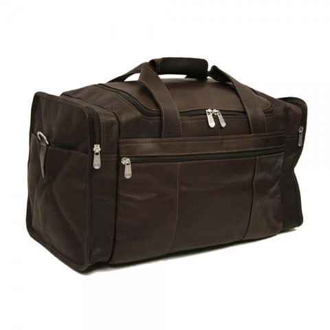 Piel Leather Travel Duffel with Side Pockets Assorted Colors Piel