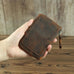 The Cael | Handmade Leather Coin Purse with Zipper STEEL HORSE LEATHER