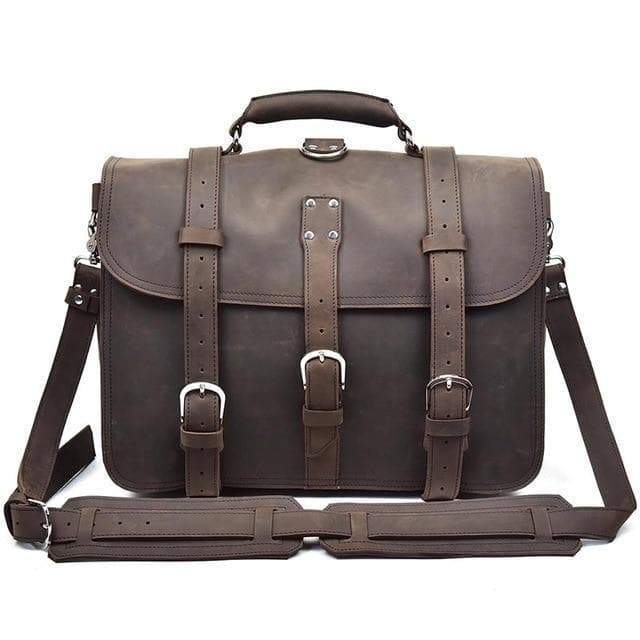 The Gustav Messenger Bag | Large Capacity Vintage Leather Messenger Bag STEEL HORSE LEATHER