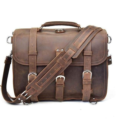 The Gustav Messenger Bag | Large Capacity Vintage Leather Messenger Bag STEEL HORSE LEATHER