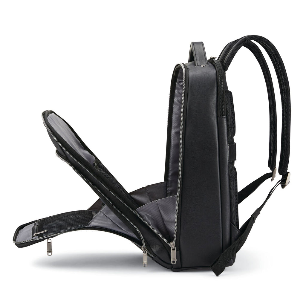 business slim leather backpack samsonite Classic Backpack, Black, One Size pen pockets NEW!!! SAMSONITE BUSINESS SLIM LEATHER