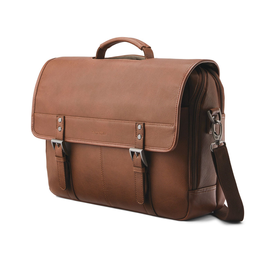 Samsonite Classic Leather Flapover Briefcase Samsonite