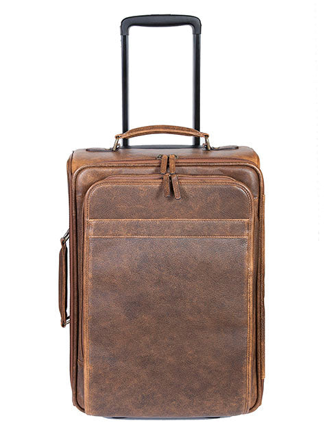 Scully Aerosquadron Collection Leather Wheeled Carry On Walnut LuggageDesigners