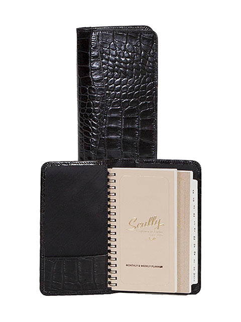 Scully Croco/Ostrich Leather pocket planner Scully