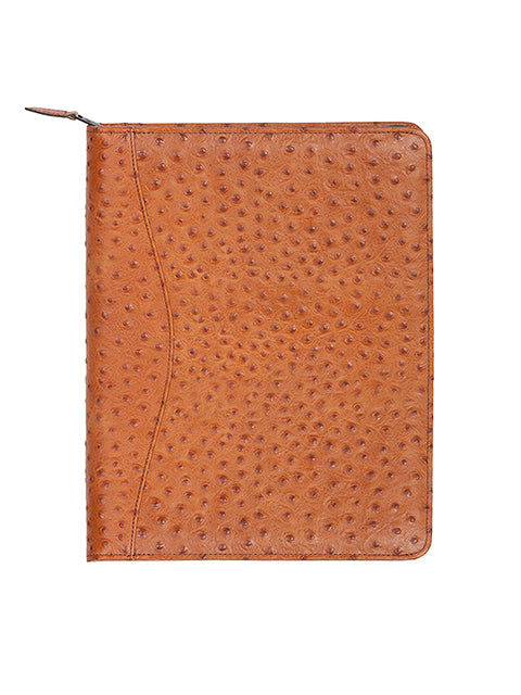 Scully Croco/Ostrich Leather zip planner and letter pad Scully