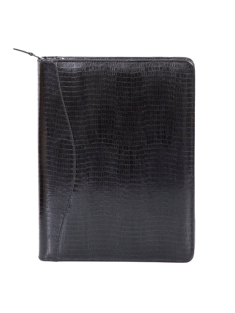 Scully Croco/Ostrich Leather zip planner and letter pad Scully