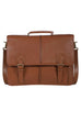 Scully Handstained Leather Satchel Brief Brown