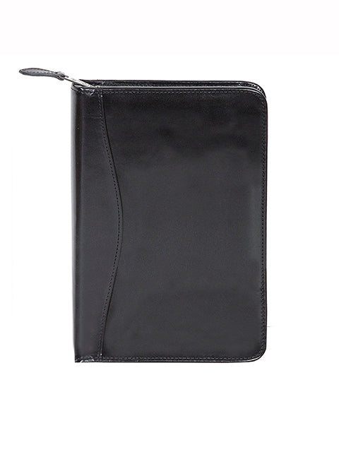 Scully Italian Leather Junior Zip Padfolio Black