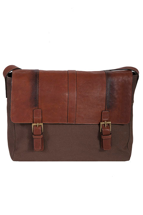 Scully Leather Kalahari Messenger Bag Brown