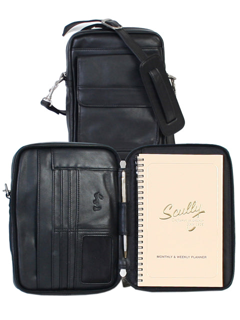 Scully Leather Shoulder Tote With Weekly Planner Scully