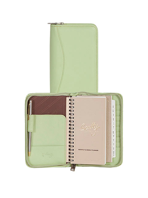 Scully Leather Soft Lamb Zip Pocket Planner Assorted Colors Scully