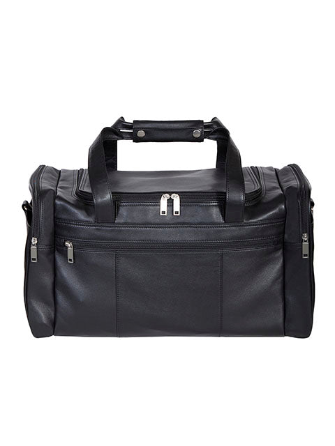 Scully Leather Soft Plonge Top Zip Duffel Bag Black Scully