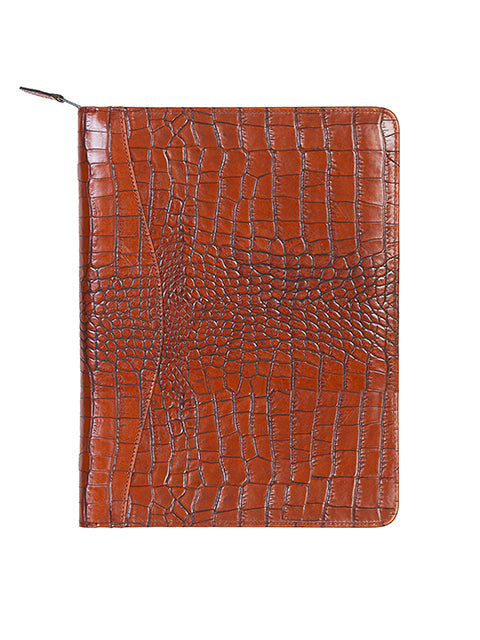 Scully Leather Zip Letter Pad Dark Brown