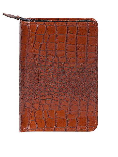 Scully Leather Zip Weekly Planner Dark Brown