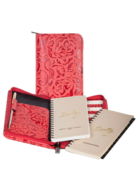 Scully New Tooled Leather zip pocket planner Scully