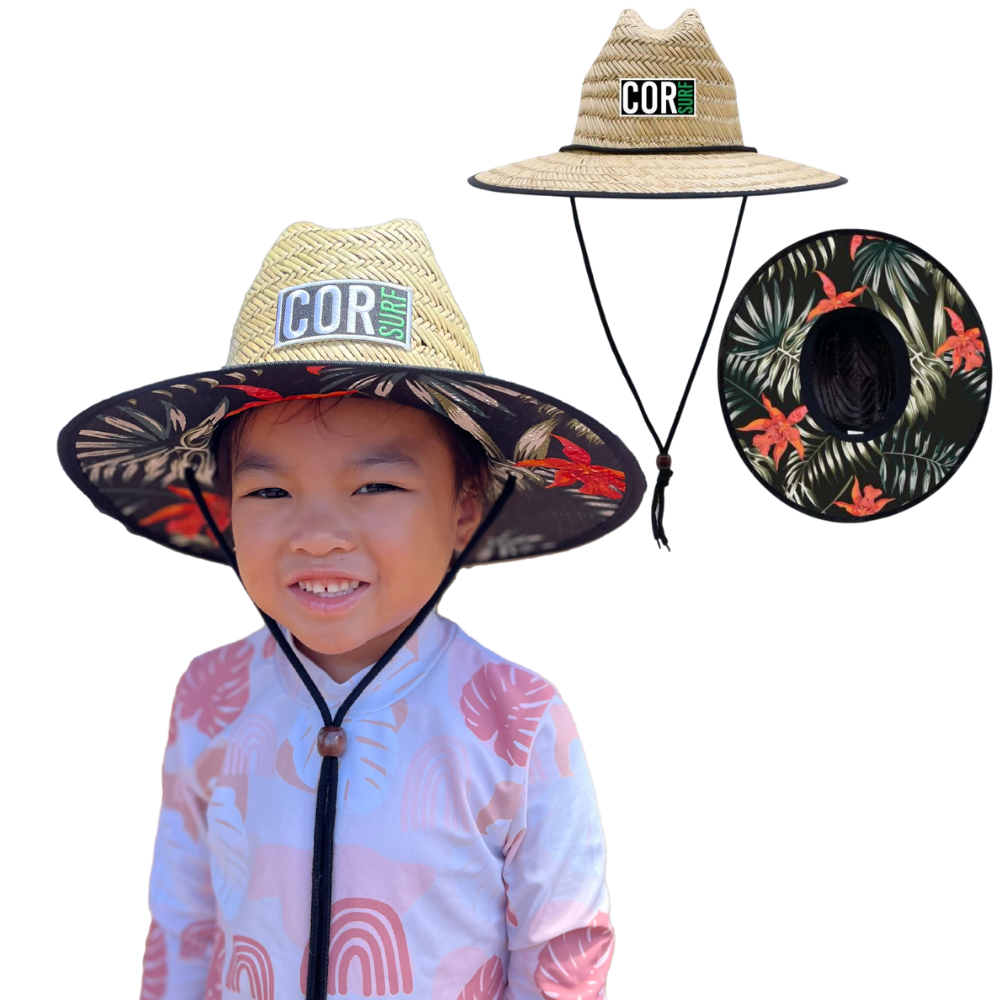 Kids Straw Hat Summer Beach Hat for Boys and Girls - Kauai COR Surf