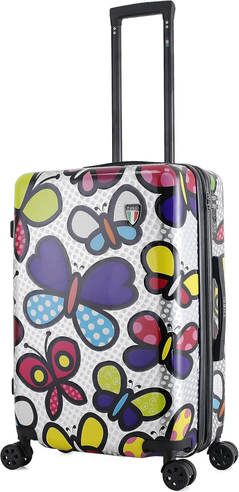 TUCCI Butterfly Pop 24” Medium Hardside Checked Suitcase Tucci