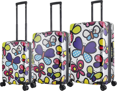 TUCCI Italy Butterfly Pop (20”, 24” & 28”) Hardside Suitcase Set Tucci