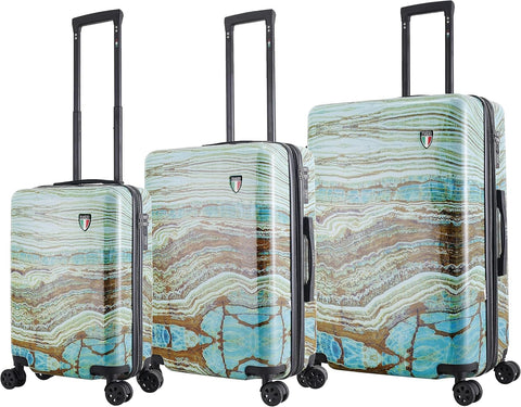 TUCCI Italy Emerald Marble (20”, 24” & 28”) Hardside Suitcase Set Tucci