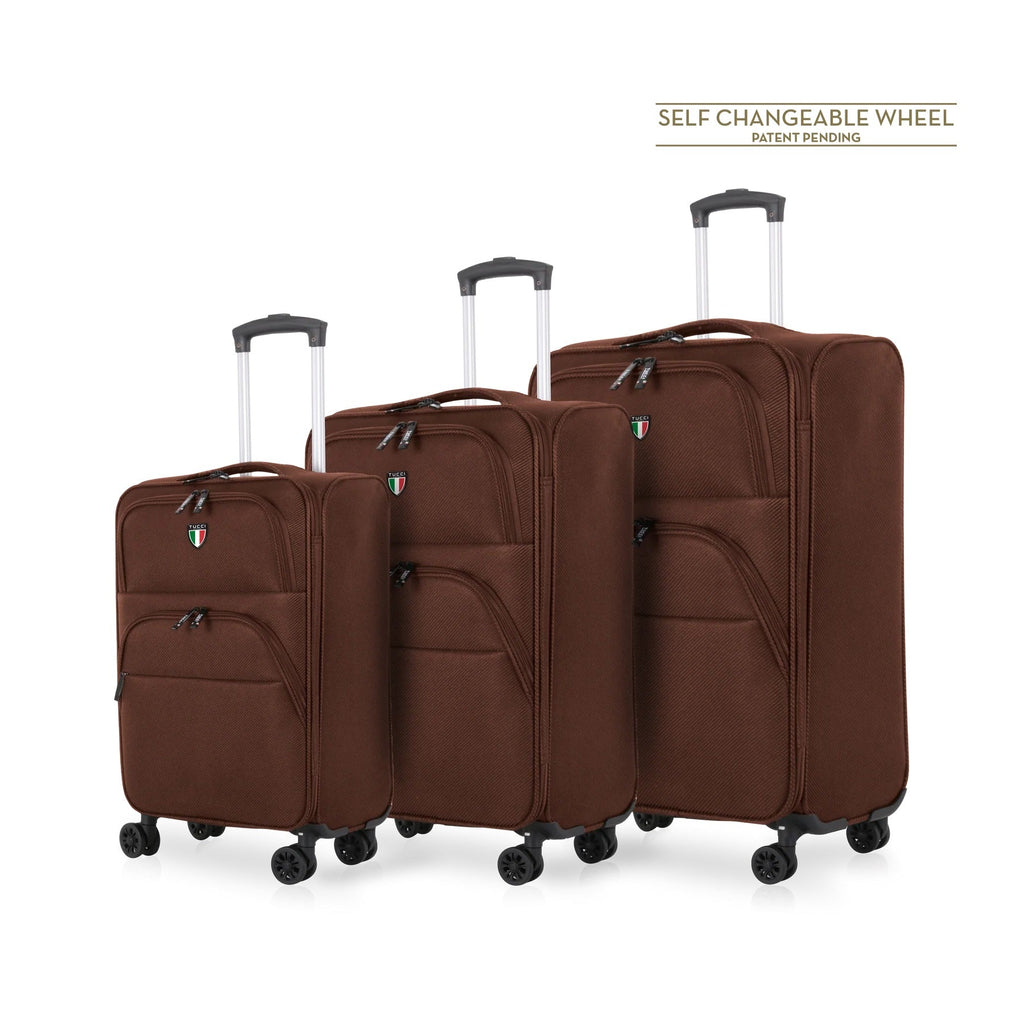 TUCCI Italy VOLO 3 PC Expandable Travel Suitcase 20", 26", 30" Tucci