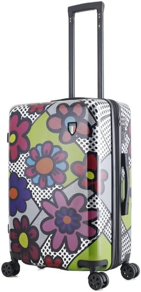 TUCCI Pop Art Flower Dots 24” Medium Hardside Checked Suitcase Tucci