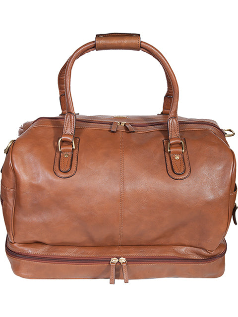 Scully Large Leather Duffel Bag Brown