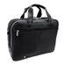 McKlein USA Pearson Leather Expandable Double Compartment Briefcase Black - LuggageDesigners