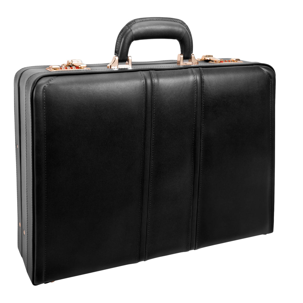 McKlein USA Coughlin Leather Expandable Attache Briefcase - LuggageDesigners
