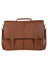 Scully Handstained Leather Satchel Brief Brown