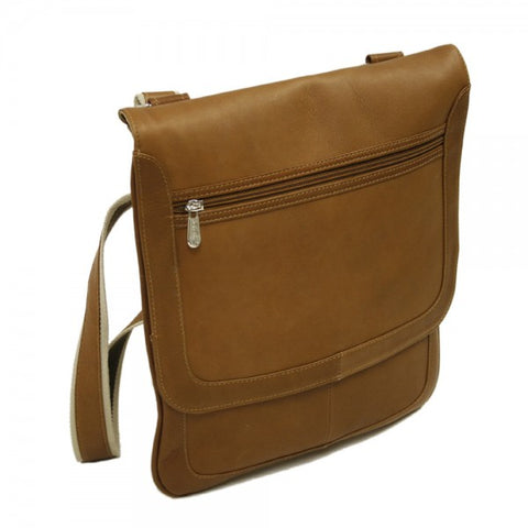 Piel Leather Small Vertical Messenger Bag