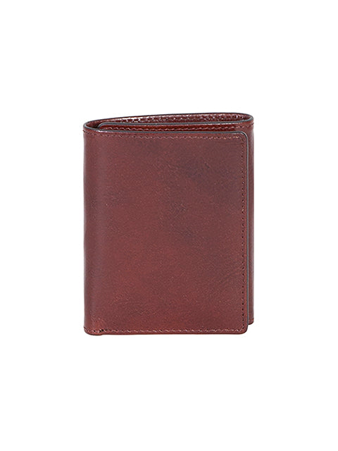 Scully Italian Leather RFID Tri-Fold Wallet Mahogany