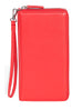 Scully Ladies Leather Zip Clutch Wallet Red