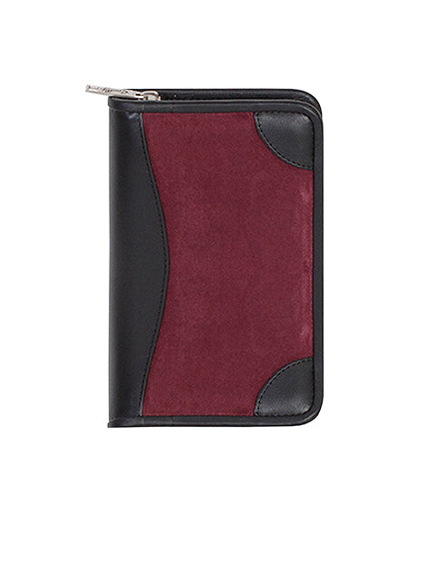 Scully Leather Suede Zip Pocket Planner Burgundy