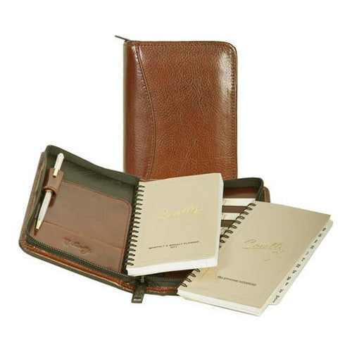 Scully Leather Zip Pocket Planner Tobacco