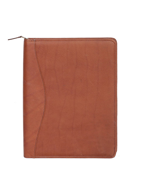 Scully Leather Soft Plonge Zip Letter Pad Brown