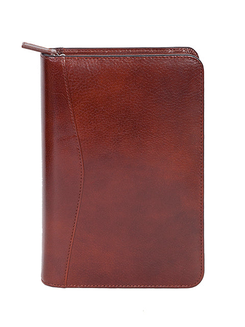 Scully Italian Leather Zip Weekly Planner Mahogany