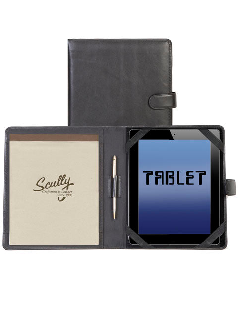 Scully Leather Tablet Cover & Padfolio Black
