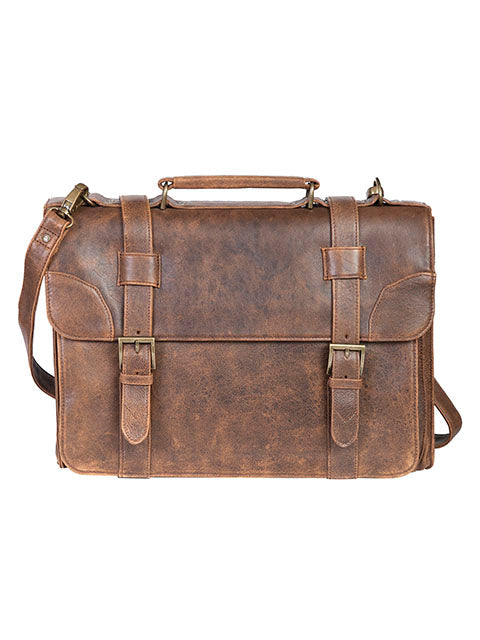 Scully Aerosquadron Collection Leather Satchel Brief Walnut