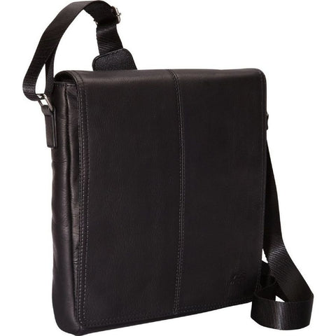 Mancini Leather Goods Messenger Style Unisex Tablet Bag Black