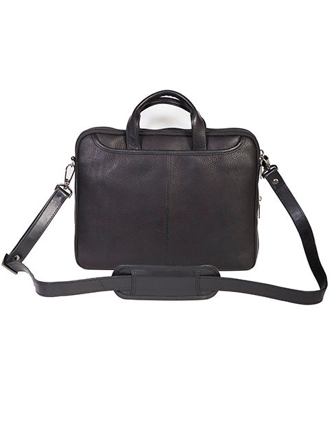Scully Leather Soft Plonge Double Zip Top Bag Black