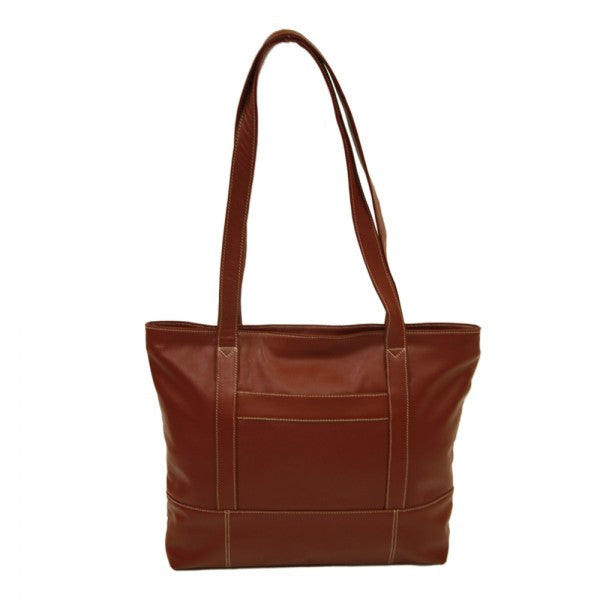 Piel Leather Top Zip Tote Bag