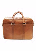 Mancini Colombian Collection Double Zippered Compartments RFID Secure Briefcase Cognac