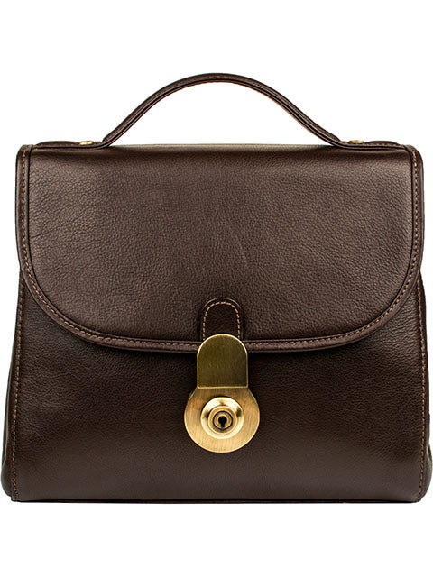 Scully Handstained Leather Handbag Chocolate