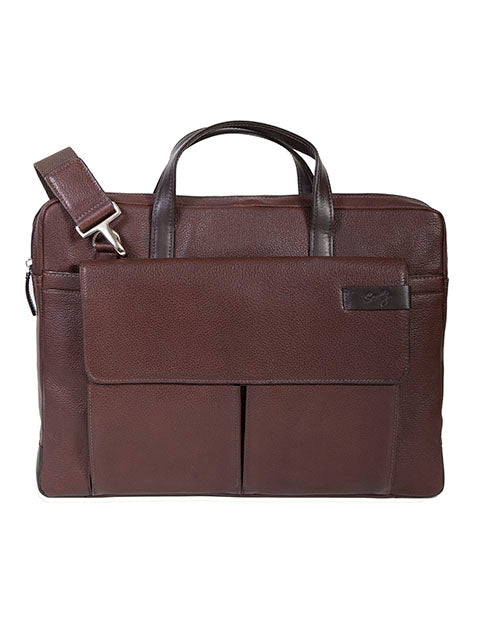 Scully Sierra Collection Leather Zip Top Workbag Chocolate