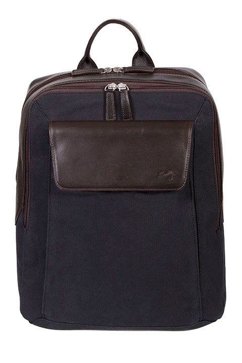 Scully Leather Berkeley Canvas Backpack Chocolate