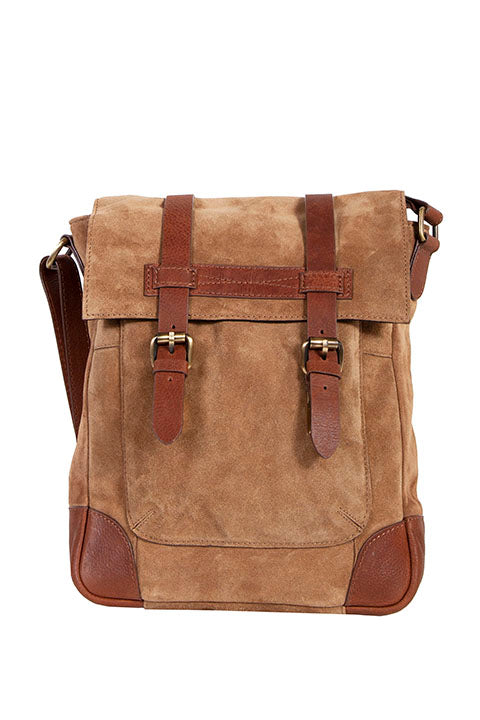 Scully Suede and leather messenger bag