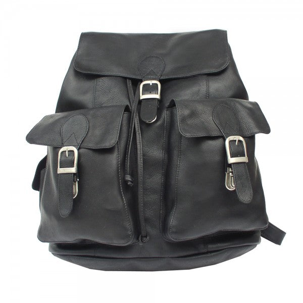 Piel Leather Large Buckle Flap Backpack Piel